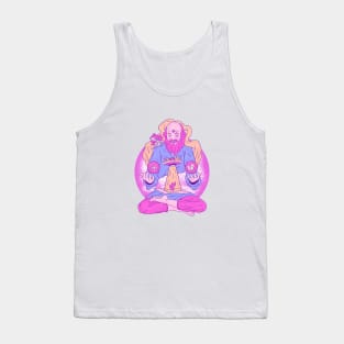 Smiling RamDass in deep meditation with the ufos Tank Top